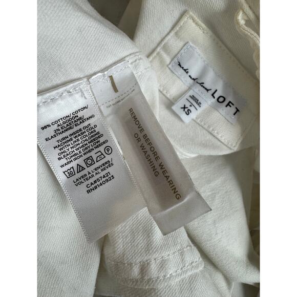Made and Loved LOFT Denim White Jean Jacket XS Classic Stretch Cotton - Picture 4 of 4